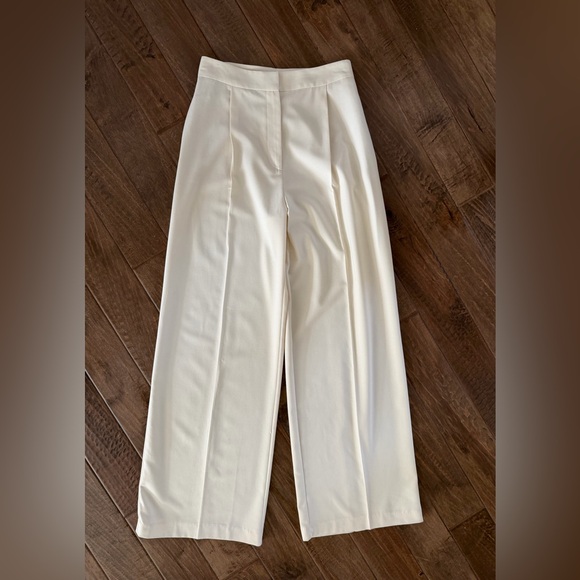 Zara Pants - Zara Wide-Leg Cream Trousers